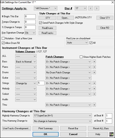 Edit Settings dialog